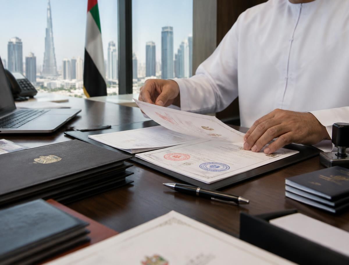 Documents being prepared for attestation in Dubai